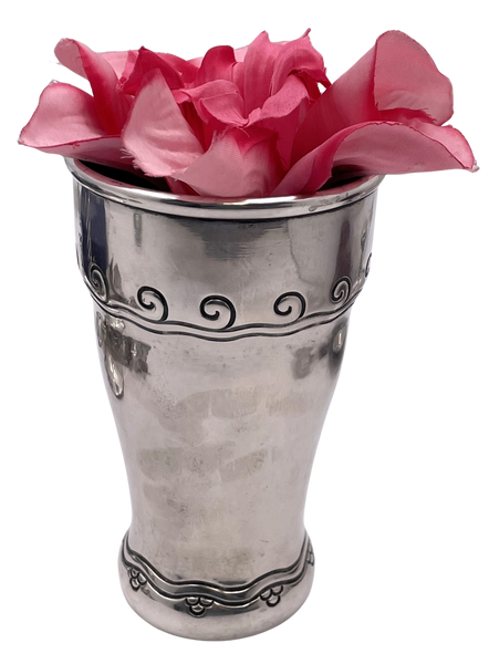 Danish Silver Vase in Mid-Century Modern Style