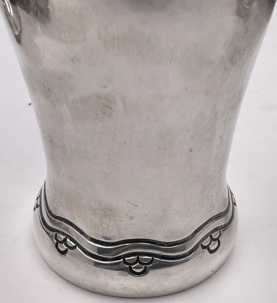 Danish Silver Vase in Mid-Century Modern Style