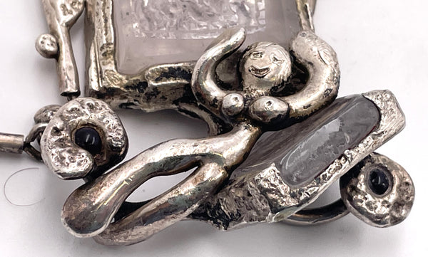 Jacob Hull Silver Necklace in Brutalist Style