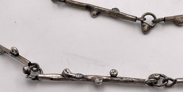 Jacob Hull Silver Necklace in Brutalist Style