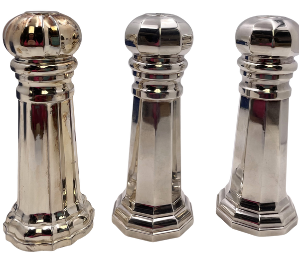 Sheffield Silver Set of 3 Salt Shakers