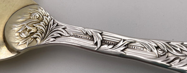 Tiffany & Co. Gilt Sterling Silver Fish Slice/ Server in Chrysanthemum Pattern