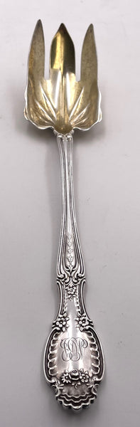 Tiffany & Co. Gilt Sterling Silver Salad Serving Fork in Richelieu Pattern