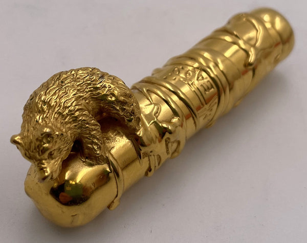 Michel Audiard "Wild Kingdom" Gilt Sterling Silver and Wood Limited Edition Fountain Pen
