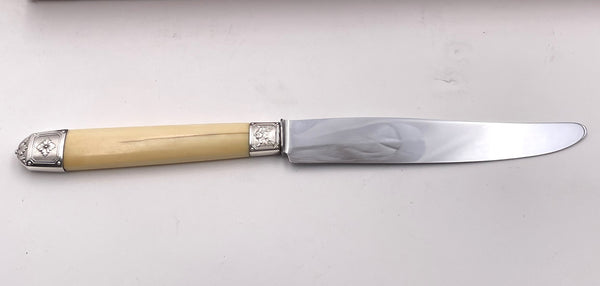 Roussel French Sterling Silver 37-Piece Knife Set from Late 19th Century