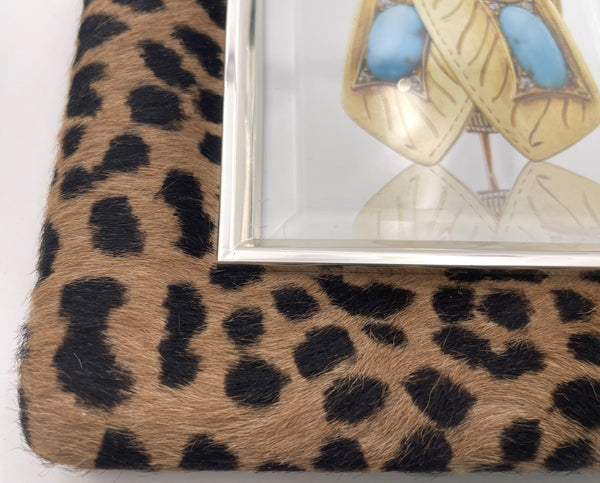 Del Conte Leopard & Sterling Silver Italian Picture Frame New in Box