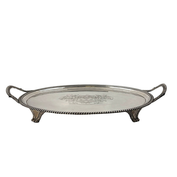 John Mewburn English Sterling Silver Georgian Tray from 1814