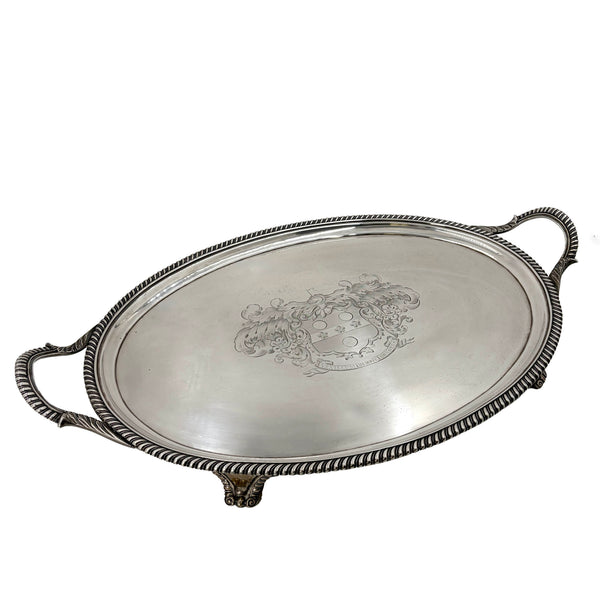 John Mewburn English Sterling Silver Georgian Tray from 1814