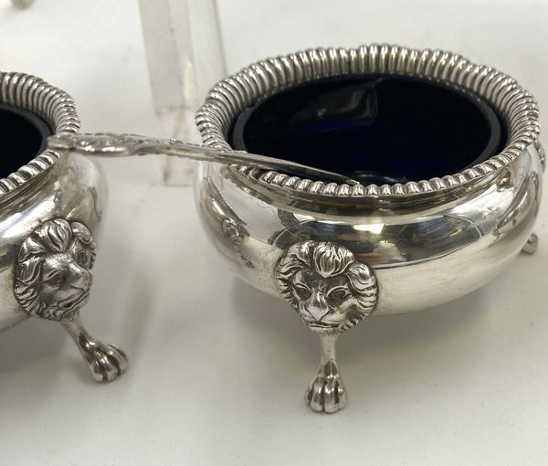 Garrard Sterling Silver Dinner Suite of Salts, Pots, Sauce Boats Kings Pattern