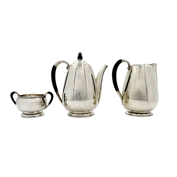 Georg Jensen Sterling Silver 3-Piece Coffee Set in Pattern #34
