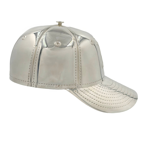 Pair of Sterling Silver Baseball Cap Life Size  One-of-a-Kind By Wallace For Nomar Garciaparra-Boston Red Sox