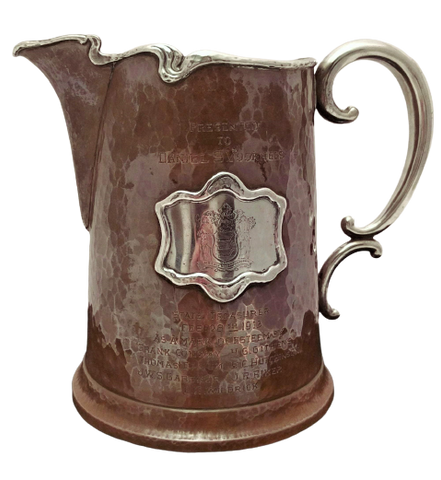 Maxwell & Berlet Aesthetic Movement Silver and Copper Beer Pitcher