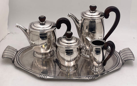 4-Piece French Silver Plate Tea / Coffee Set French in Art Deco Style