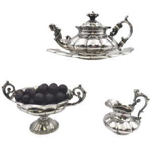 4-Piece 19th Century Continental Silver Demitasse Tea Service