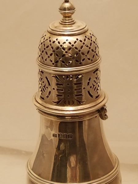 English Sterling Silver Muffineer / Sugar Shaker