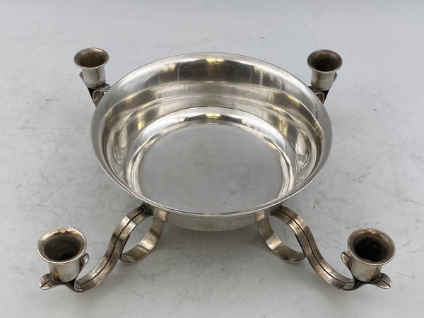 Tiffany & Co. Centerpiece Bowl / Four-Light Candelabra in Mid-Century Modern Style