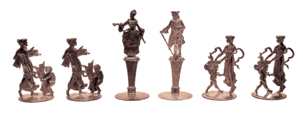 Rare Set of 6 French Silver Place Cards / Table Ornaments in Figural Form