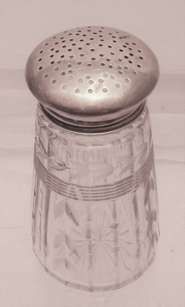 Sterling Silver and Glass Muffineer / Sugar Shaker