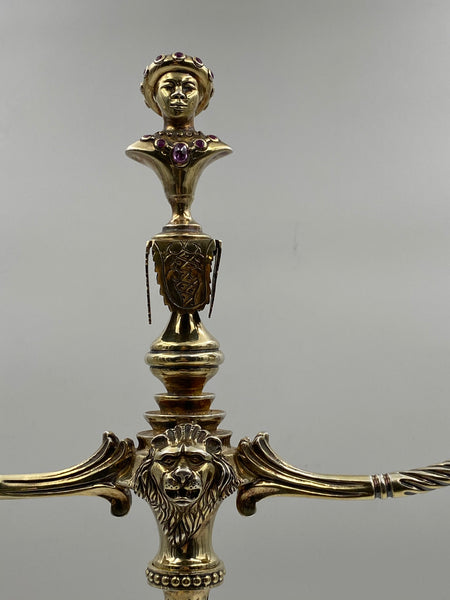 Nardi Italian Gilt Sterling Silver Candelabra