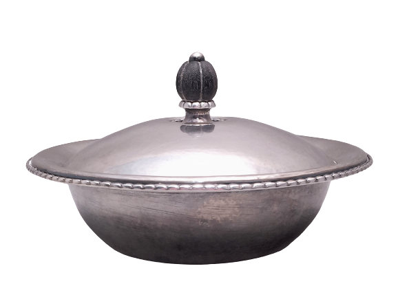 Georg Jensen Sterling Silver Covered Dish Bowl in Rope Pattern 290A