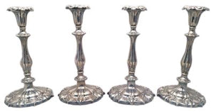 Set of Four English Victorian Sterling Candlesticks