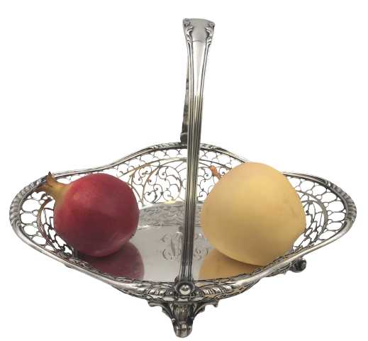 Marcus & Co Sterling Silver Pierced Flower Fruit Basket Bowl