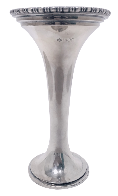 George V Silver Trumpet Vase