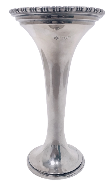 George V Silver Trumpet Vase