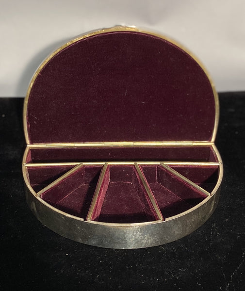 Gorham Hand Hammered Sterling Silver Jewelry Box in Crescent Shape