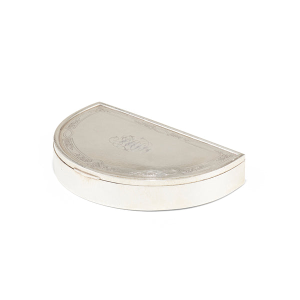 Gorham Hand Hammered Sterling Silver Jewelry Box in Crescent Shape