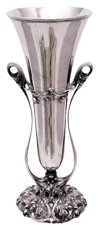 Silver Vase with Stand by Whiting in Art Nouveau Style