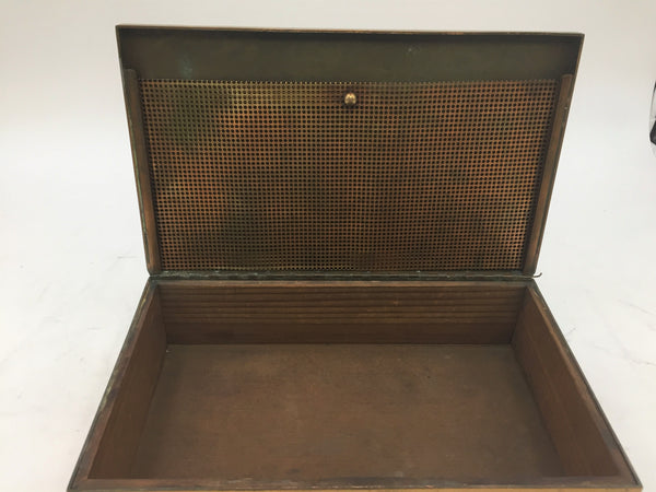 Mixed Metal Bronze and Sterling Silver Presentation/ Humidor Box in Art Deco Style