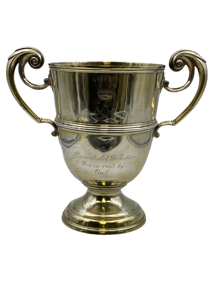 Wilson & Sharpe Scottish Gilt Sterling Silver Two-Handled Large Trophy Cup