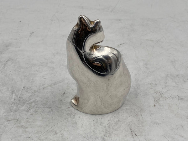 Sterling Silver Cat Shaped Paperweight by De Vecchi