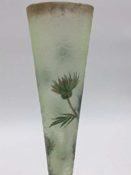 Late 19th Century Lebkuecher Sterling Silver and French Glass Vase in Arts & Crafts Style