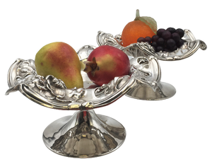 Pair of Simpson, Hall, Miller & Co. Sterling Silver Compotes Footed Centerpiece Bowls in Art Nouveau Style