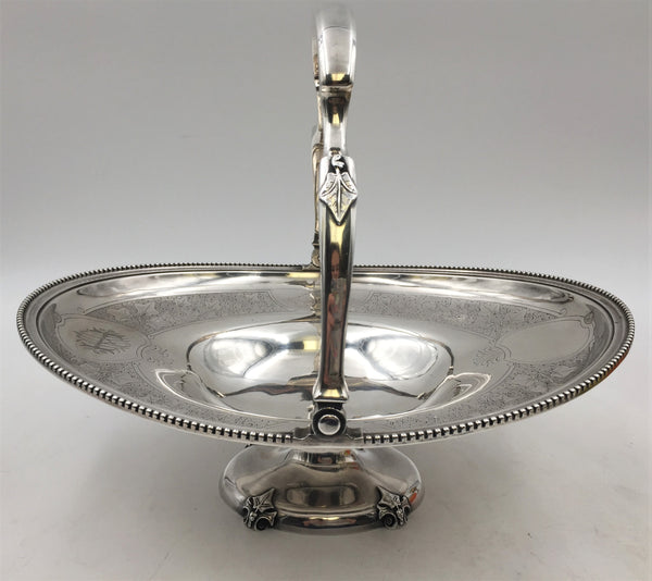 Tiffany & Co. 1860s Sterling Silver Basket Centerpiece Bowl