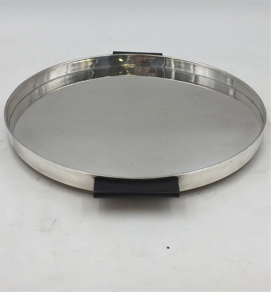 German Sterling Silver Platter Tray in Art Deco Bauhaus Style