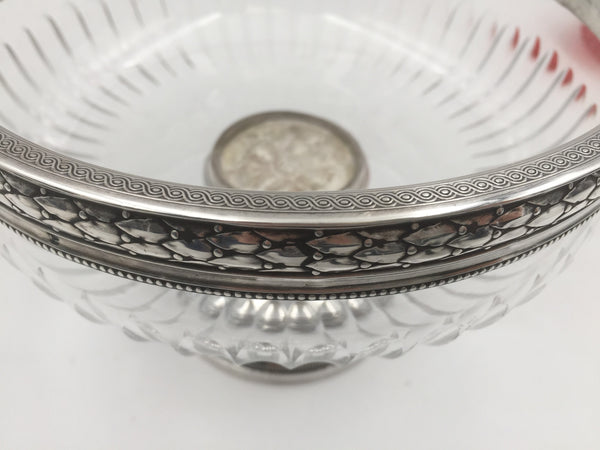 W. Wolff Luxembourgish Silver and Glass Centerpiece Bowl in Empire Style from the 19th Century