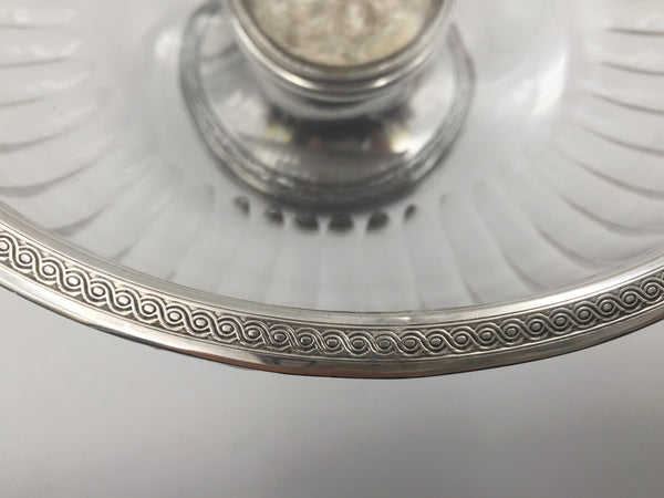 W. Wolff Luxembourgish Silver and Glass Centerpiece Bowl in Empire Style from the 19th Century