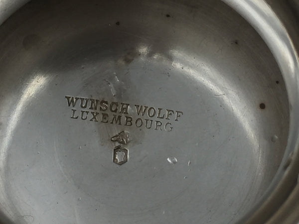 W. Wolff Luxembourgish Silver and Glass Centerpiece Bowl in Empire Style from the 19th Century