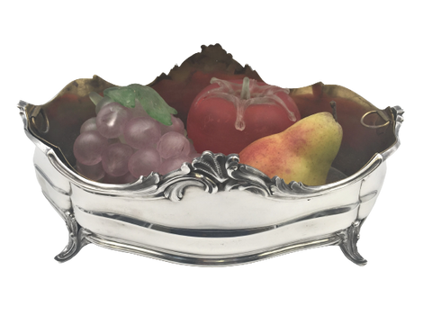 Robert Linzeler Prestigious Maker French Sterling Silver Centerpiece in Rococo Style with Original Insert