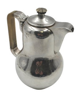Danish Hand Hammered Sterling Silver Coffee Pot in Jensen Art Deco and Art Nouveau Style