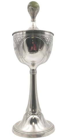 German Continental Silver and Onyx Monumental Trophy in Art Deco Style