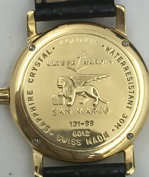 Ulysse Nardin 18k Gold Automatic Chronometer San Marco Watch #131-88 6012