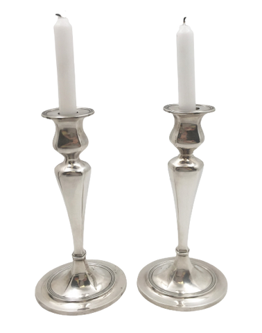 Gorham Pair of 1920 Sterling Silver Candlesticks in Art Deco Style