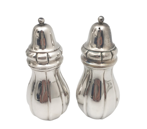 Pair of Tiffany & Co. Danish Sterling Silver Salt & Pepper Shakers in Mid-Century Modern Style