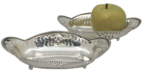 Tiffany & Co. Sterling Silver Pair of 1898 Pierced Condiment Dishes