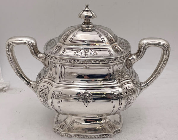 J. E. Caldwell Sterling Silver 8-Piece Tea & Coffee Set with Tray from Early 20th Century