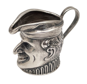 New Orleans Silversmiths Human Long Nosed Sterling Silver Creamer / Toby Jug